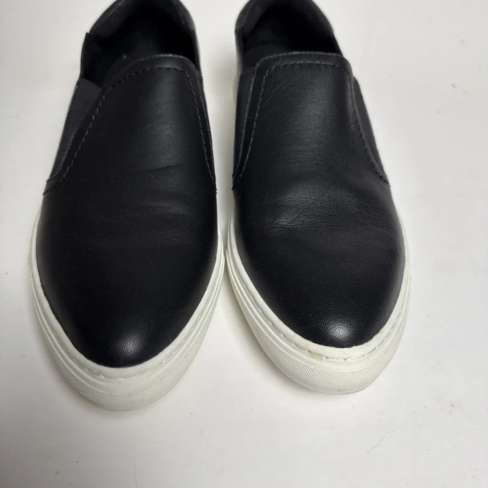 Kenneth Cole Leather Slip-on Sneakers Shoes Black White Sole Size 10 Women's - Picture 8 of 10